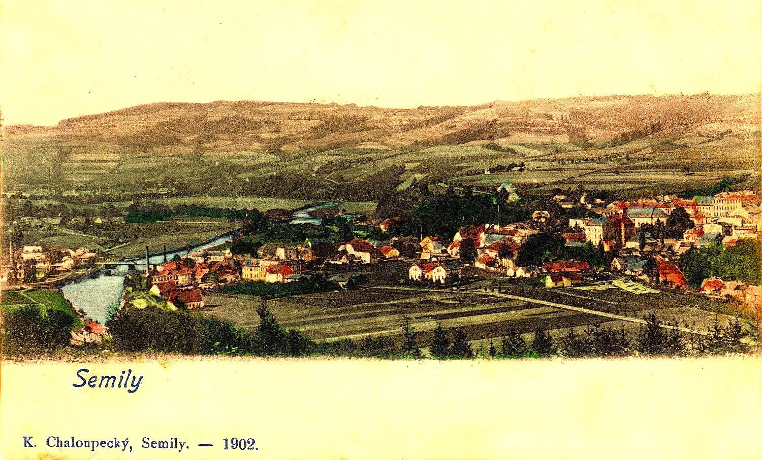 Pohlednice Semil z Varty. 1902.