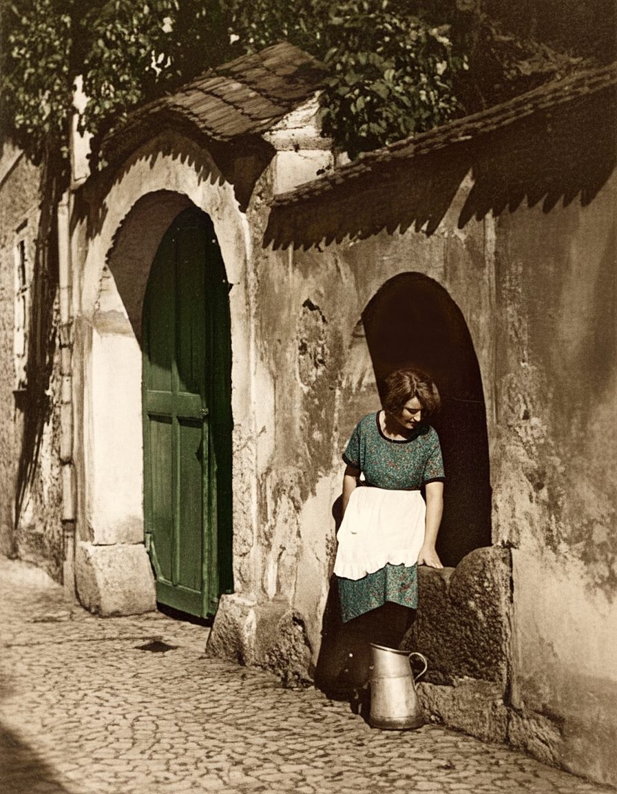 Frýdlant-Kostelní ulice 1920 ❤ Foto : Gottfried Wurbs Upravil jsem pro lepší kontrast a barevné podání. (archiv J.Peterka)