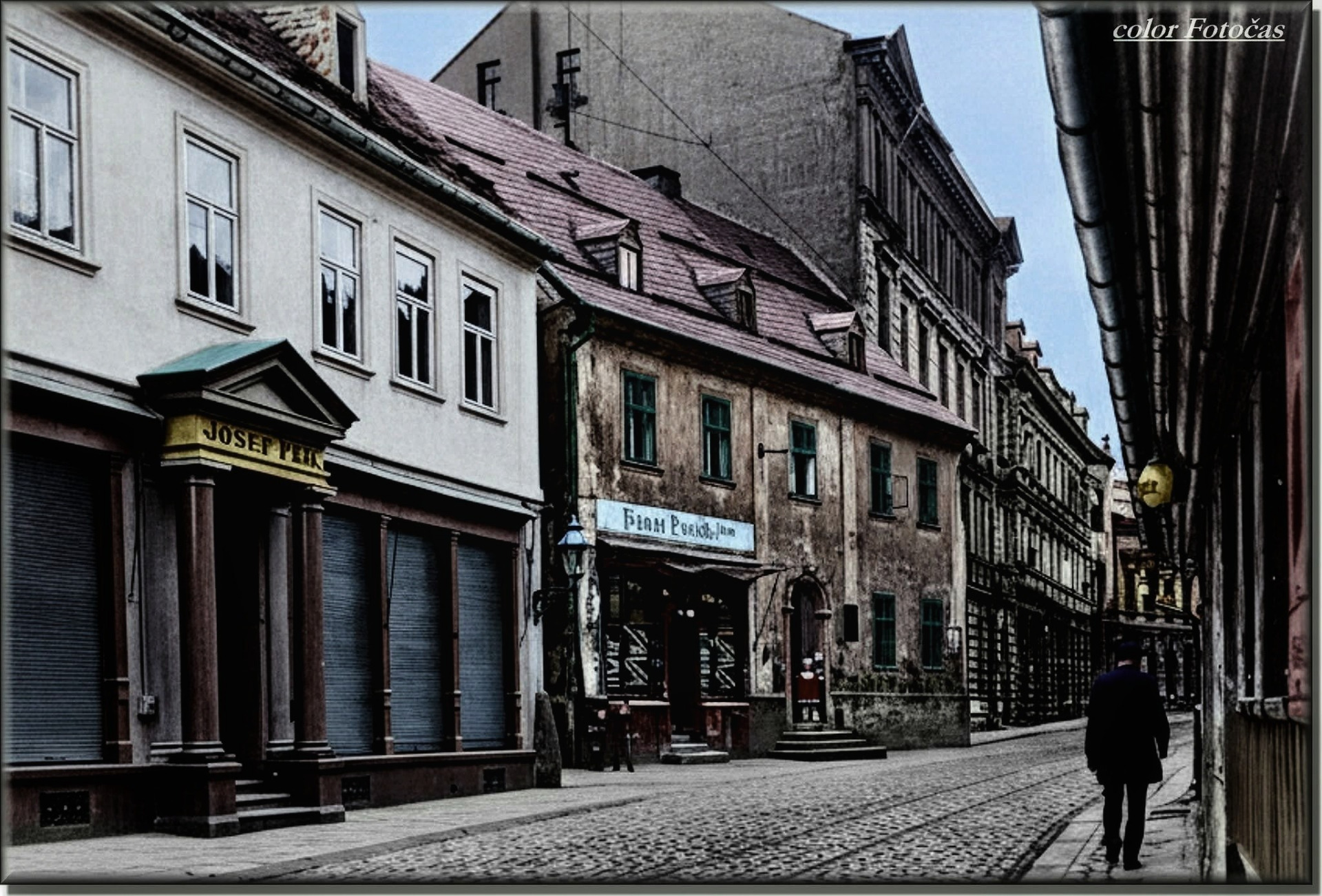 Klídek na jablonecké HAUPTSTRASSE 20-tých let minulého století...😁 color Fotočas Mirek