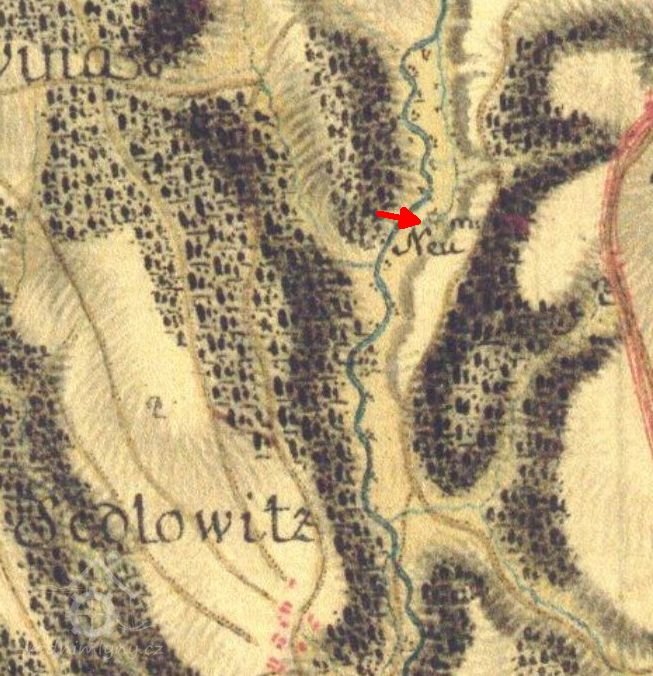 I. vojenské mapování, výřez, 1764-1768 © oldmapsgeolab.cz