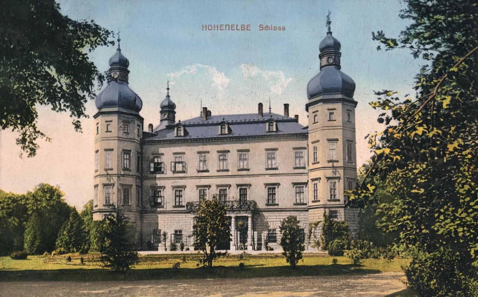 Hohenelbe, Schloss. Vrchlabí, zámek, 1909. Okres Trutnov. (archiv Eva Malíková)