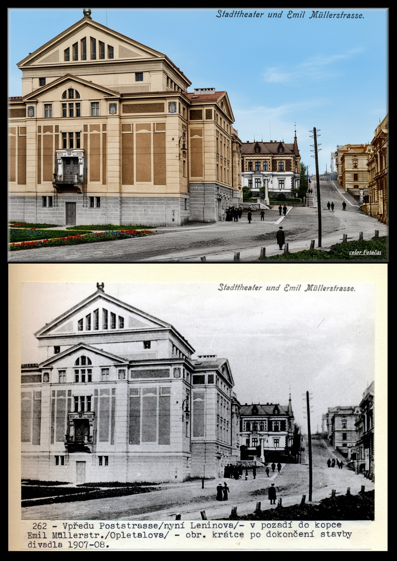 Jablonecké divadlo- dokončení stavby 1907/8.