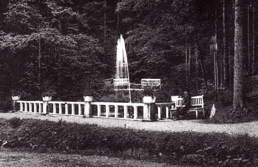 ... pokud dnes jdete po silnici z Liebwerdy směr Mildeneichen/Karolinthal (začátek nad Kurparkem), můžete ještě vidět zbytky této fontány cca. 800m vpravo od silnice. Fontána byla krmená z pramene do kopce, po 46 letech ji před zimou zapomnělo vypnout a zamrzly potrubí. Malý důlíček existuje dodnes. autor příspěvku Wolfram Jäckel