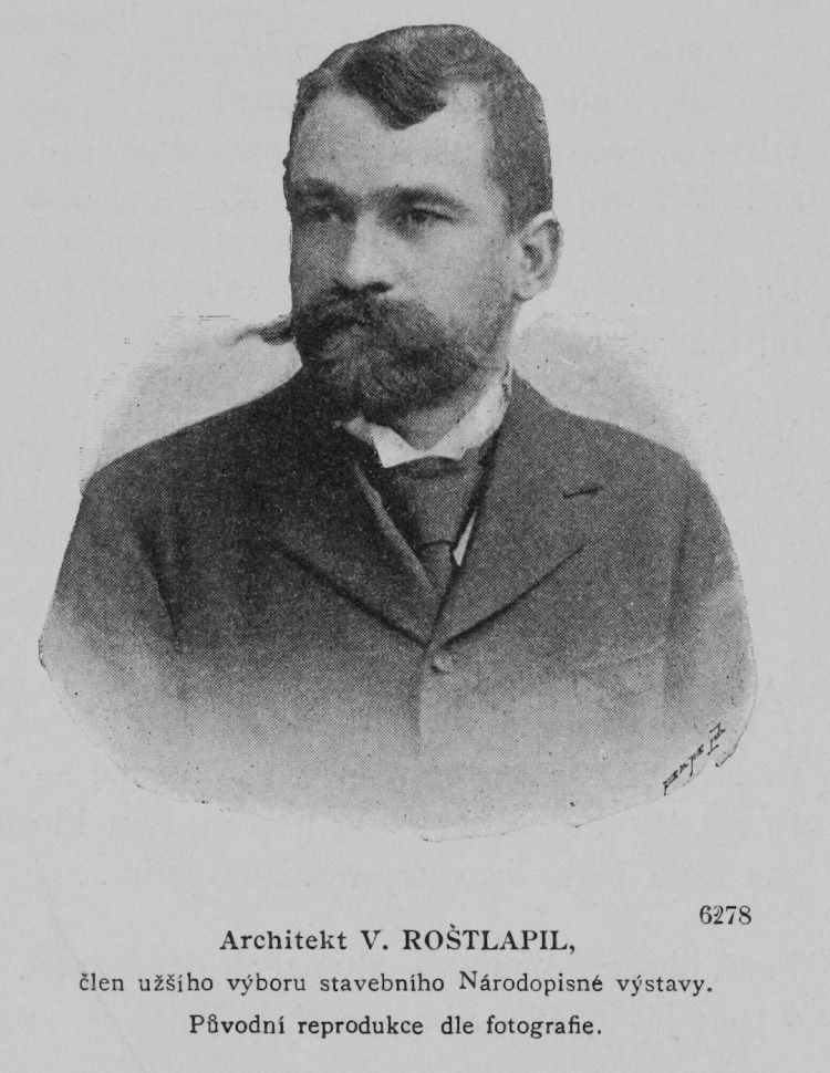 Autorem návrhu budovy Strakovy akademie byl český architekt Václav Roštlapil (29. 11. 1856 – 23. 11. 1930). Ten navrhl řadu dalších veřejných staveb, především v Praze pro vědecké, edukativní a lékařské účely. Jako sloh byla volena vždy historizující estetika, jelikož vyjadřovala tehdejší renesanční či antický antropomorfický názor na svět.