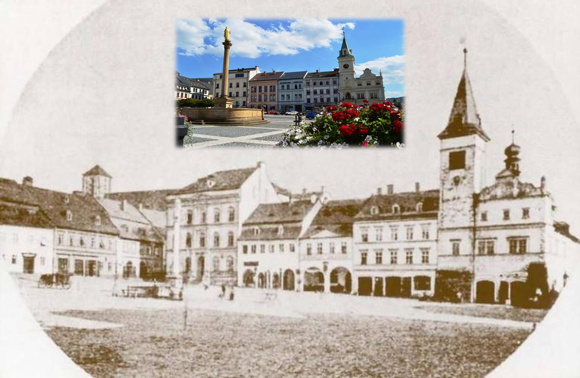 Zaujala nás myšlenka tzv. srovnávání fotografií. Podívejte se na jížní část náměstí Českého ráje v Turnově.📸  Fotografie pochází z doby před celkovou rekonstrukcí radnice a náměstí v roce 1894.  Na staré fotografii stojí vedle radnice dům U Zlatého jednorožce čp. 2, který patřil rodině Kotlerově. V letech 1823–1867 zde bylo první městské stálé divadlo. Dům byl koupen svijanským sládkem Prouskem, který ho nechává zbourat a staví zde nový dům, nazvaný později malířem Janem Prouskem domem U Českého granátu. Od roku 1929 tu byla Hospodářská záložna. Tento dům zde stál až do přestavby provedené Investiční bankou.  Historická fotografie: Jan Šimon (archiv – Muzeum Českého ráje) Současná fotografie: archiv Turnovské památky a cestovní ruch, příspěvková organizace