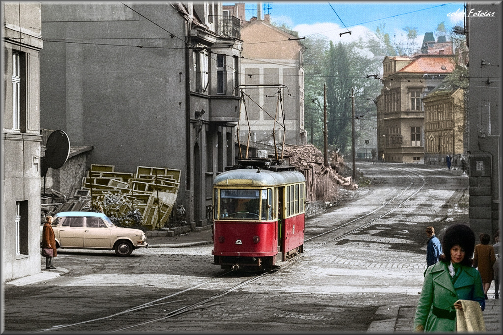 Sedmdesátky u jabloneckých lázních - doby městské "perestrojky"  color Fotočas Mirek