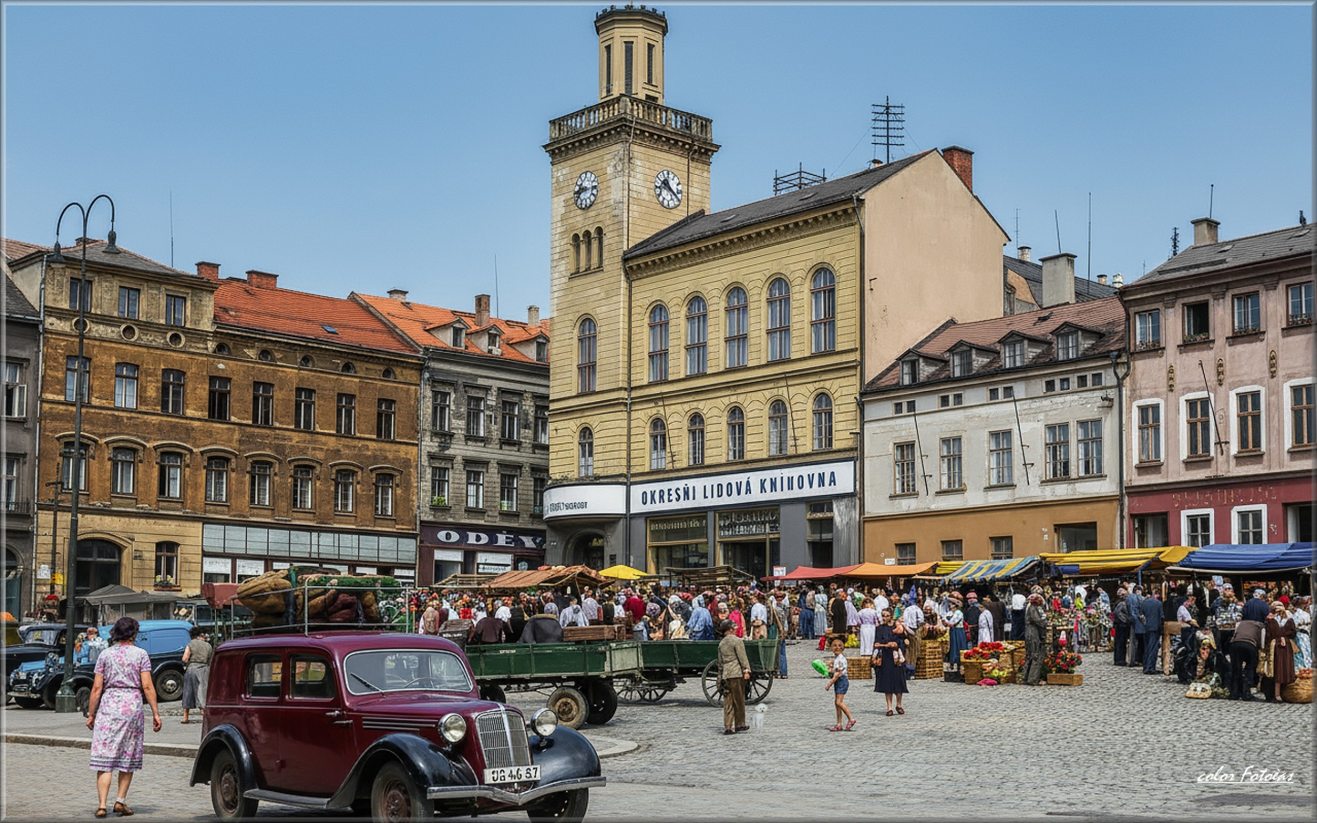 Týdenní trhy na Švermovo náměstí v první polovině šedesátých👍🙂 let...