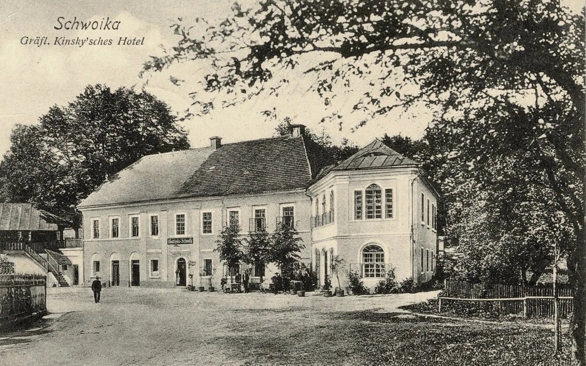 hotel Svojkov (Schwoika) hraběte Kinský. (archiv Evžen Šimek)