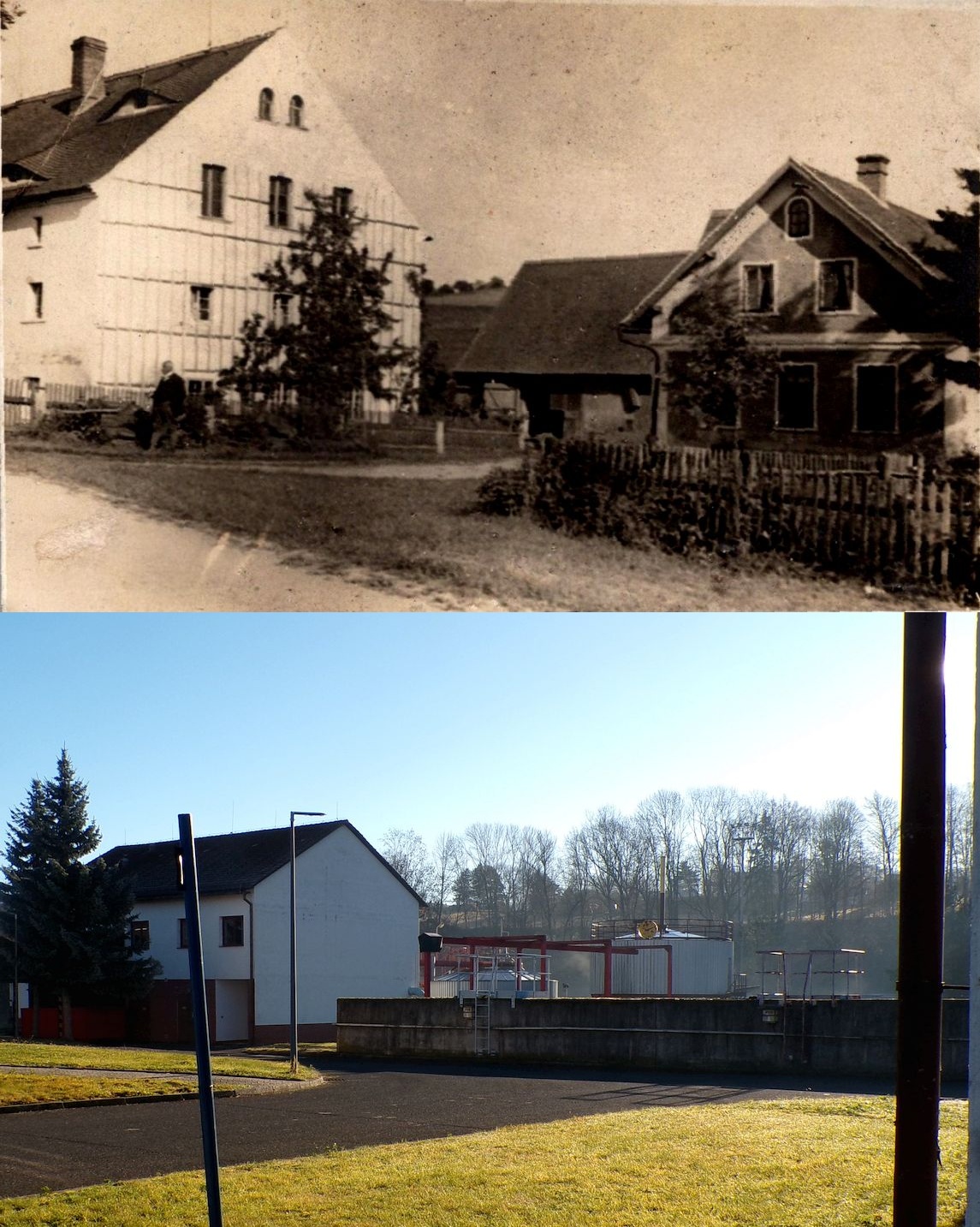 Frýdlant - hospodářská usedlost Franze Jömricha (30. léta). Její osud se uzavřel v 60. letech. Na počátku 90. let byla na jejím místě vybudována čistička odpadních vod.