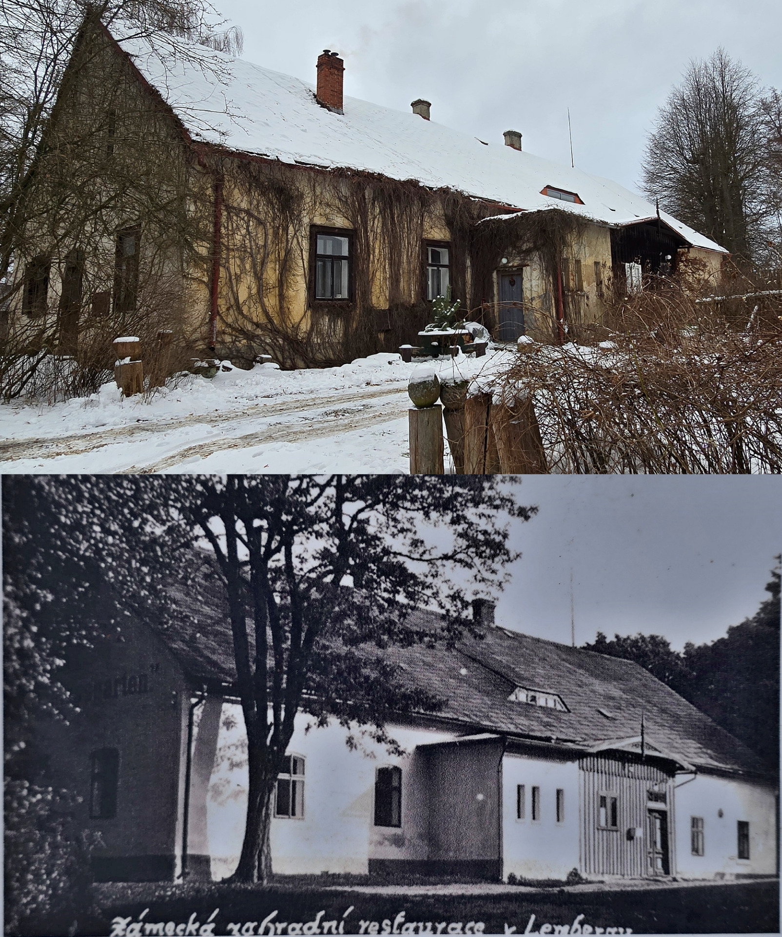 jedno zajímavé srovnání... víte, že bývalá zahradní restaurace na Lemberku stále stojí? (archiv Petr Pazdera)