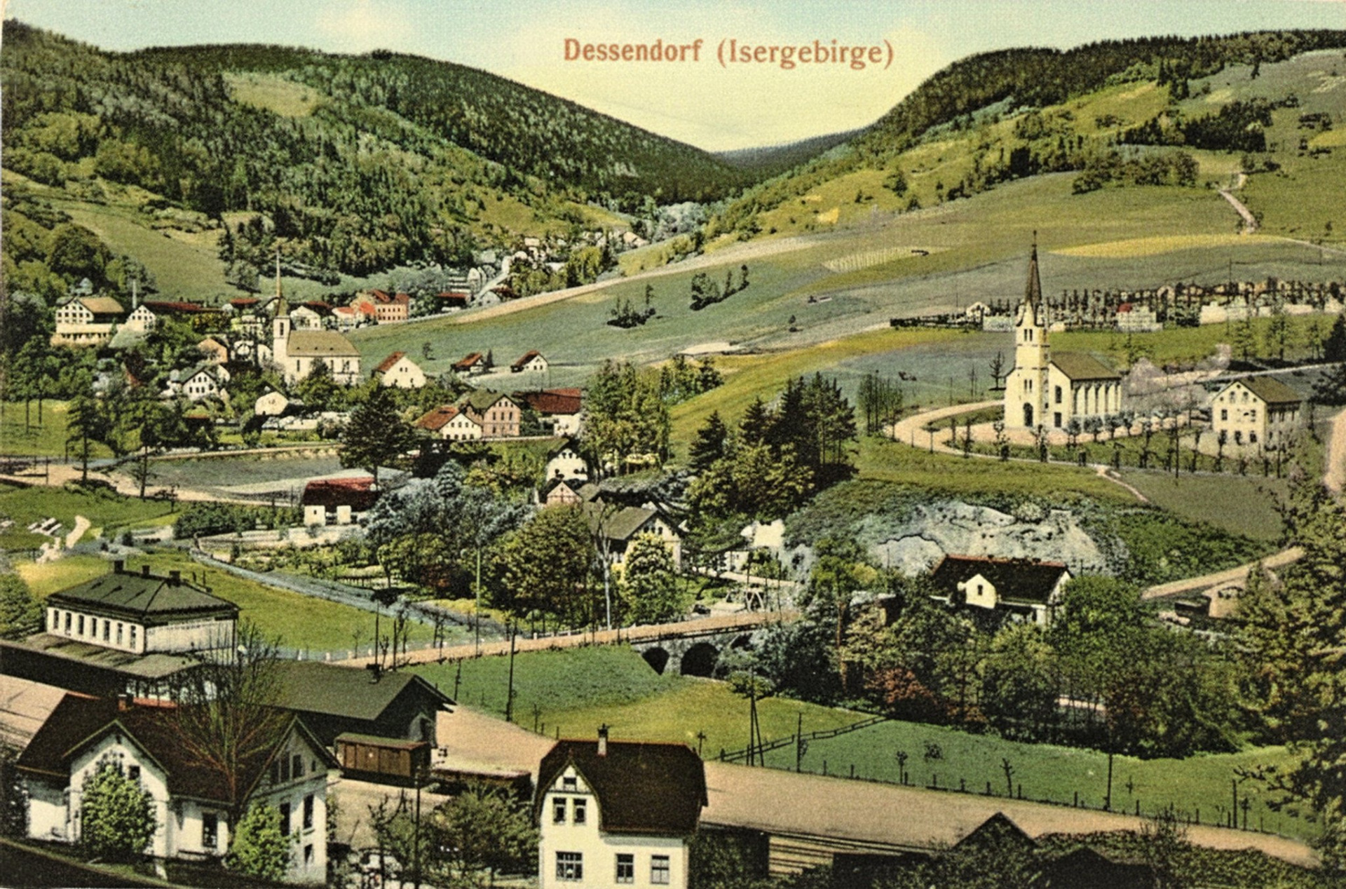 Desná- kolem roku 1915 (archiv J.Peterka)