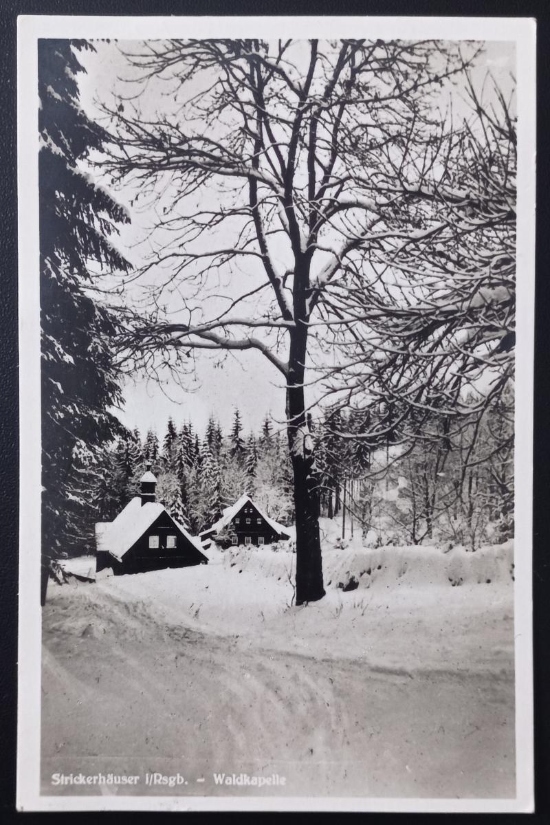 Krkonoše - Strickerhäuser - Mýtiny - Gasthaus "zur Landesgrenze" 1934 (zdroj: Aukro)