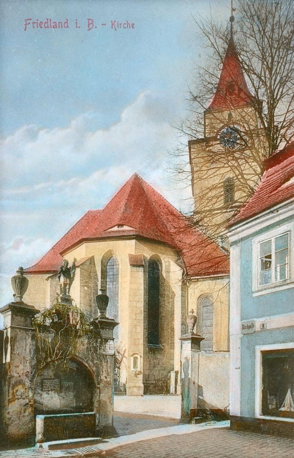 1916. Frýdlant v Čechách, kostel Nalezení svatého Kříže, okres Liberec. (archiv Eva Malíková)