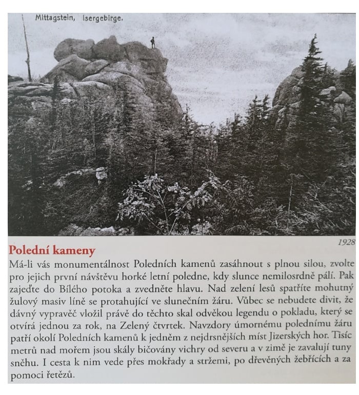 Polední kameny (zdroj: kalendář Jizerky na dobových pohlednicích, 2020)