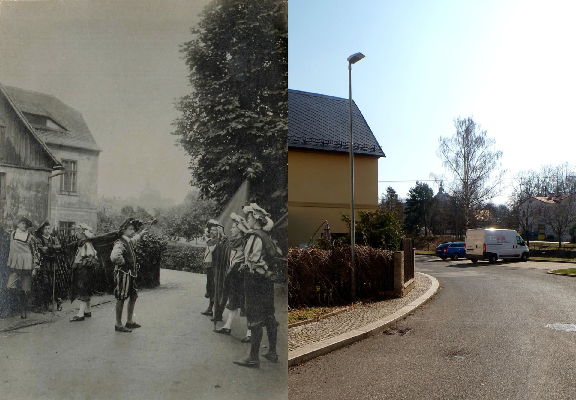 Frýdlant - Volksfest 1910 , dnešní Hejnická ulice