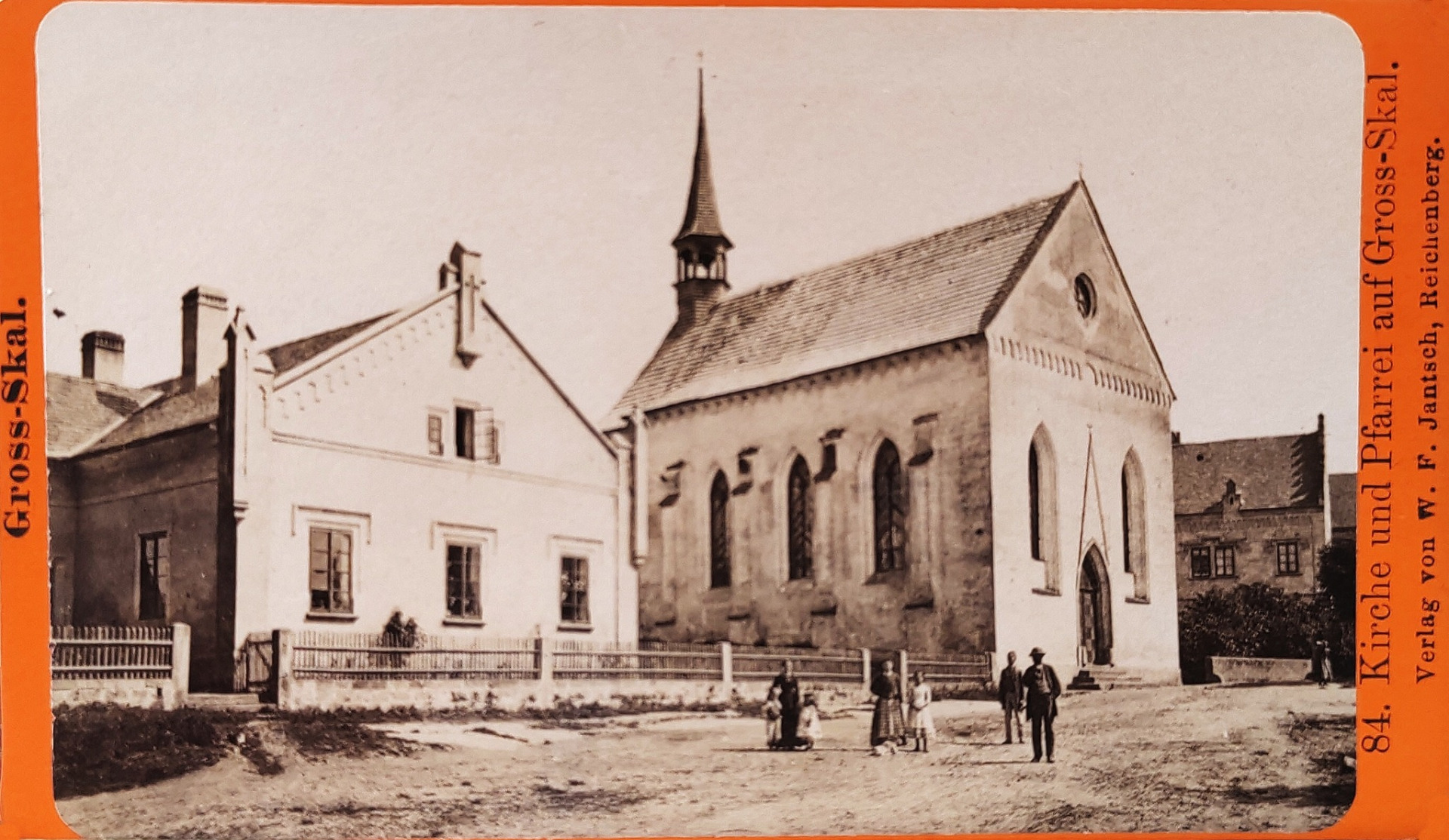 Fara a kostel na Hrubé Skála. Foto Wenzel Ferdinand Jantsch (1860 - 70) (archiv Zdeněk Zeman)