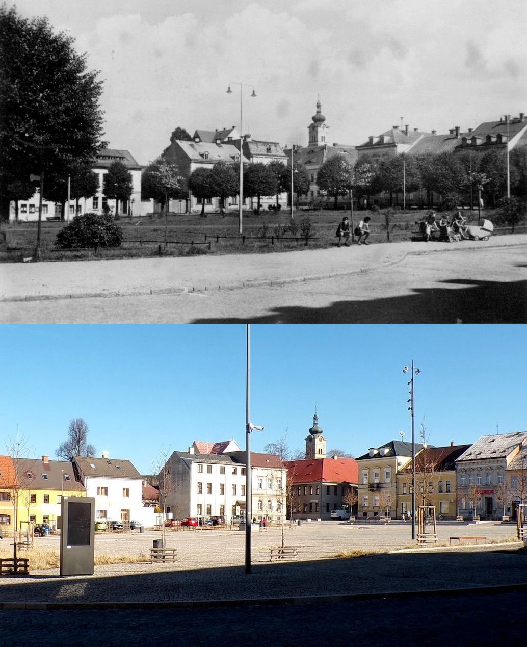 Nové Město pod Smrkem - náměstí (archiv Josef Kutílek)
