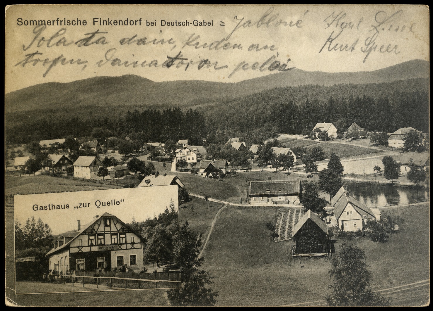 Polesí (do roku 1946 Finkendorf) je vesnice, část obce Rynoltice v okrese Liberec. Nachází se asi 1,5 kilometru severně od Rynoltic. (archiv Otto Rikitan Ečer)