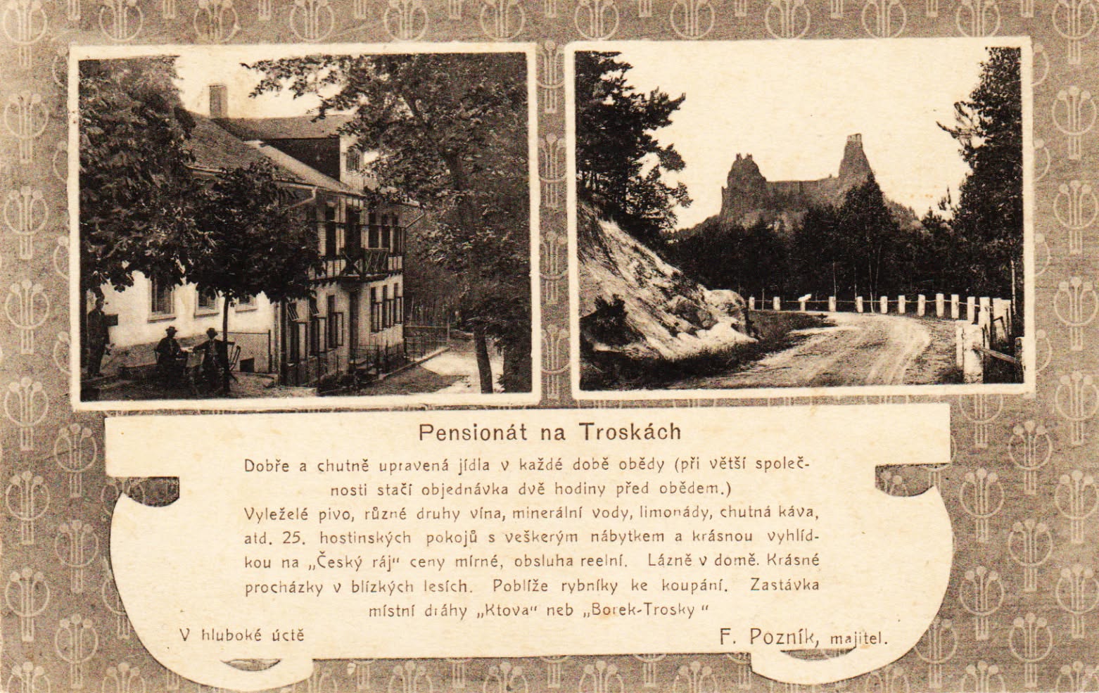 Jedna reklamní z Trosek. (archiv Zdeněk Zeman)