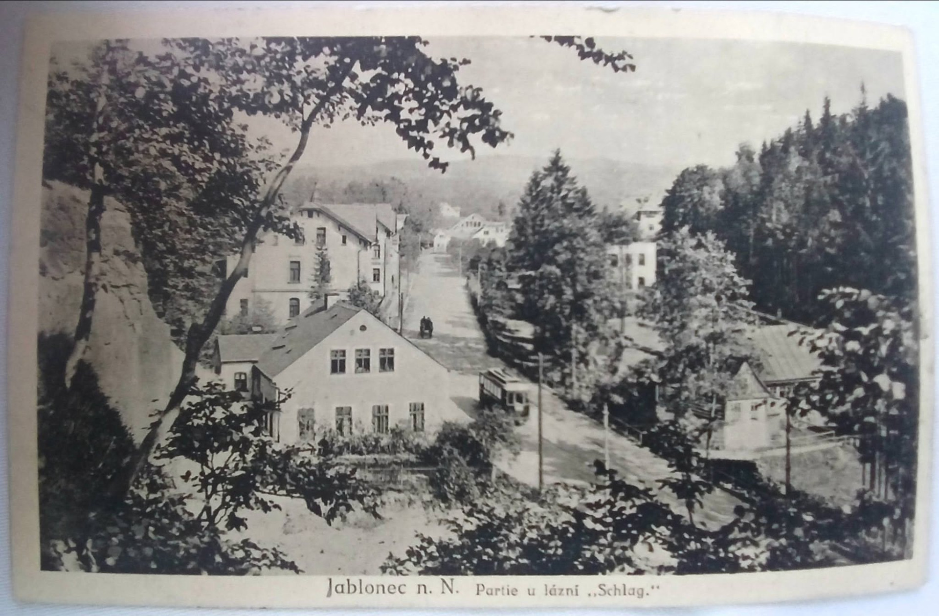 Jablonec nad Nisou.Partie u lázni "Schlag".Dvacátá léta. (archiv Václav Honzejk)