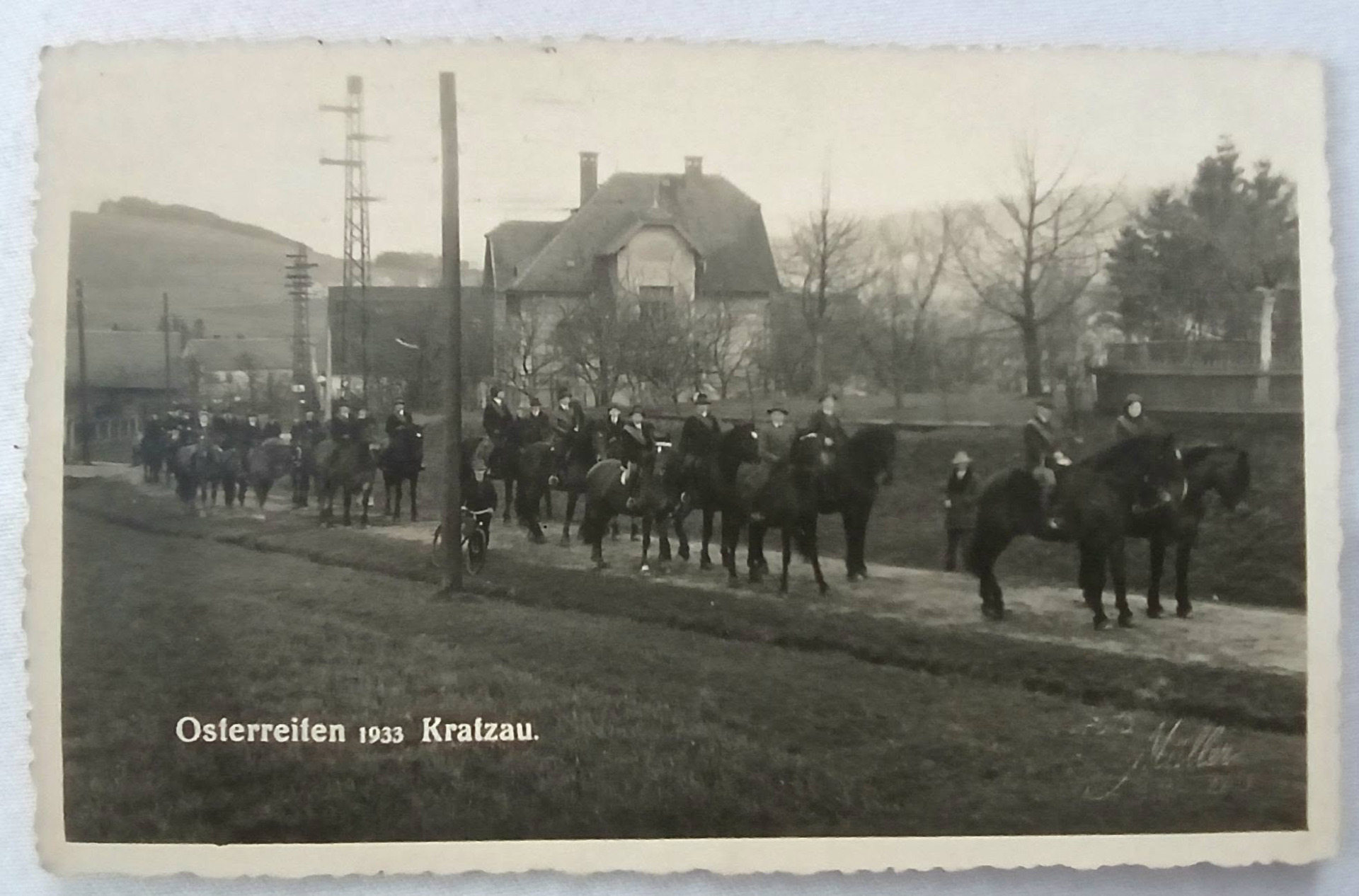 Velikonoční jízda v Chrastavě roku 1933 (archiv Václav Honzejk)