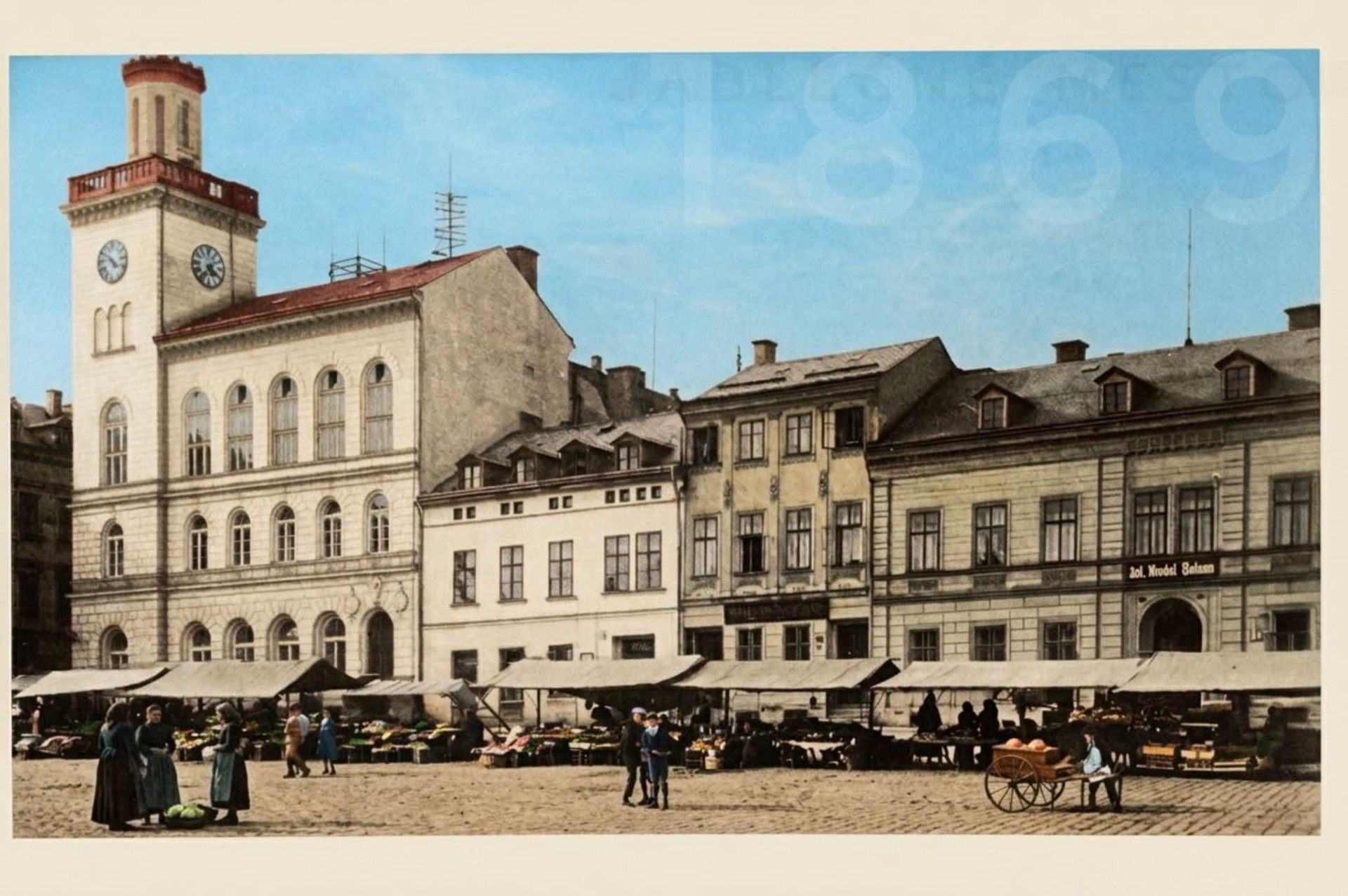 1869: Nová radnice na novém náměstí (1864) nového města (1866) (archiv Jablečné město)