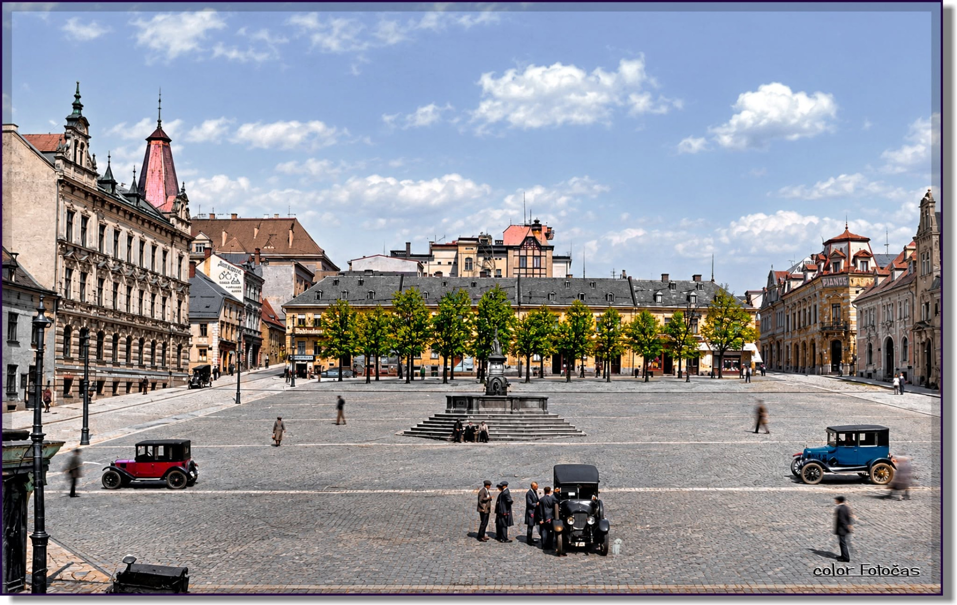 Jablonecký Alter Markt kolem 20/30let minulého století...🧐 color Fotočas