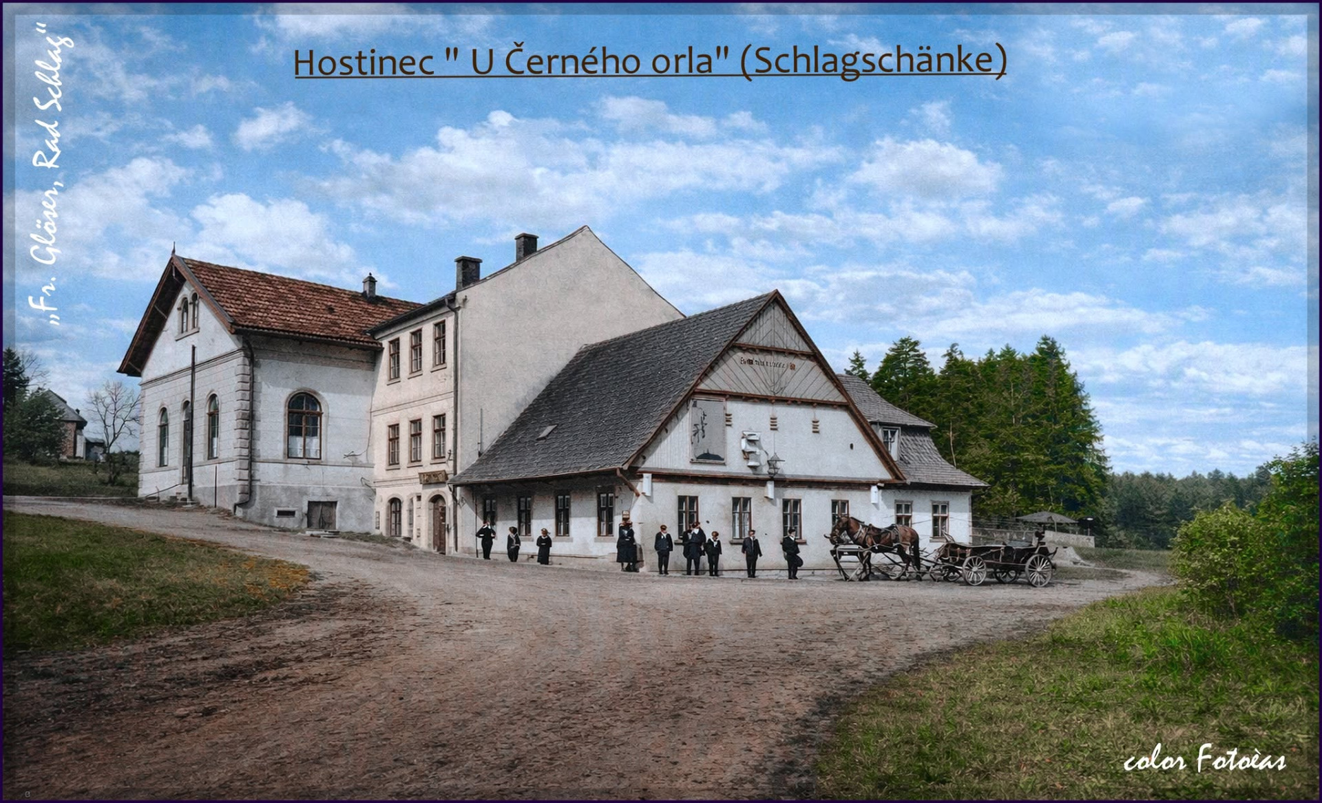 Historický exteriér u dnešního kruháku v jabloneckých Pasekách😁  color Fotočas